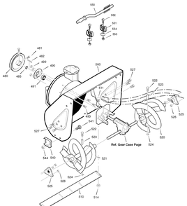 Auger Housing Diagram and Parts List for 626750X16B 2004 Briggs and Stratton Snow Blower